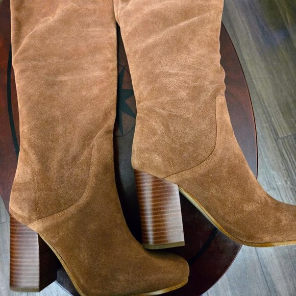 Michael Kors Leigh Brown Suede Boots - Picture 2 of 8